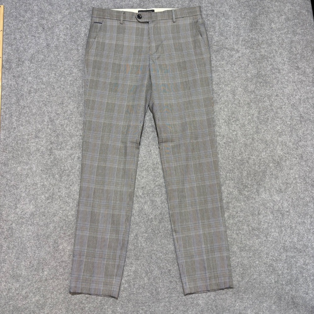 Scotch & Soda Mott Slim Fit Glen Plaid Trousers Grey Blue 30x32 154401